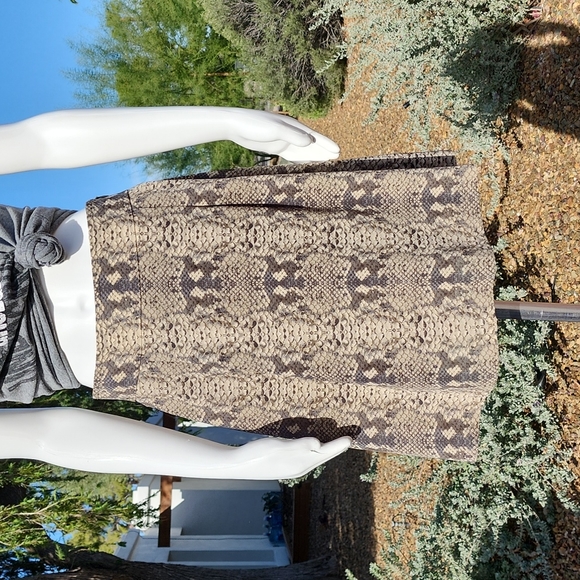 Marc Jacobs Silk Mini Skirt 2 XS Python Snakeskin Snake Print A-Line Swing - Picture 5 of 15